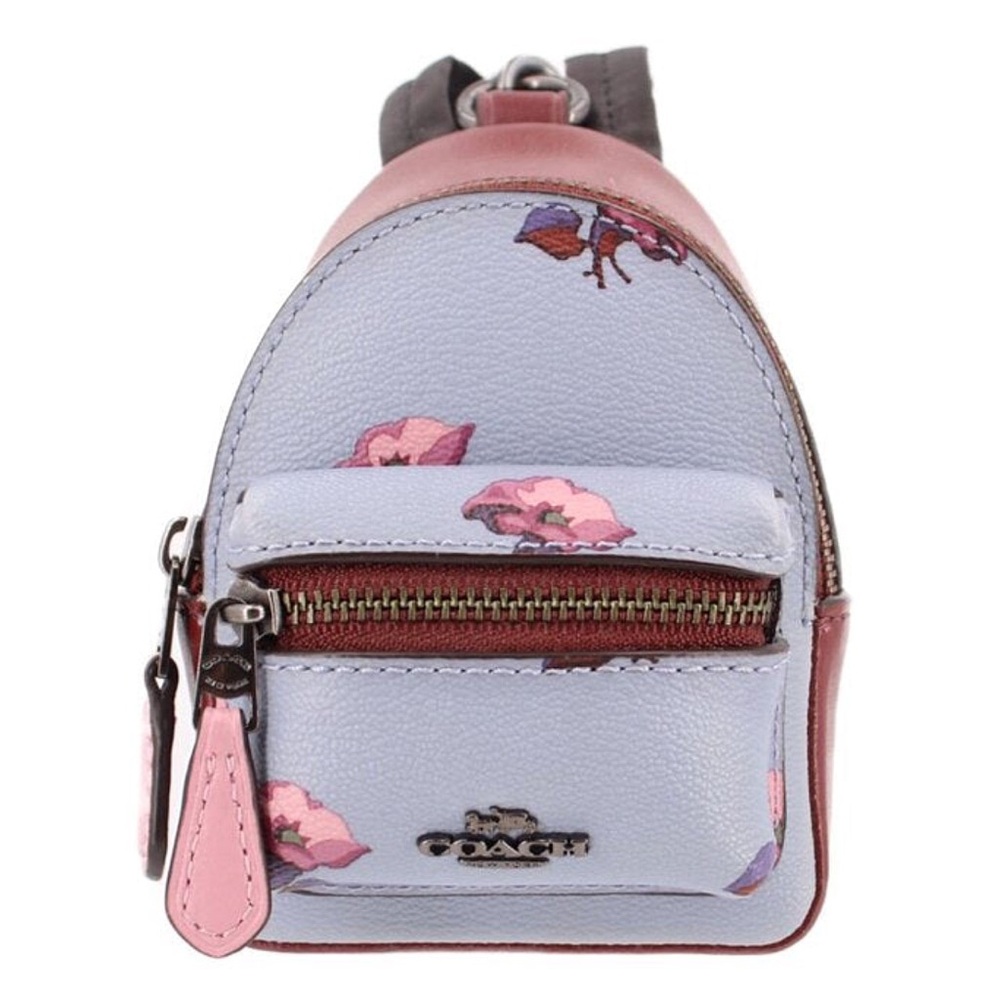 COACH RARE Mini Court Bell Flower Backpack Bag Charm/Key Chain Fob NWOT